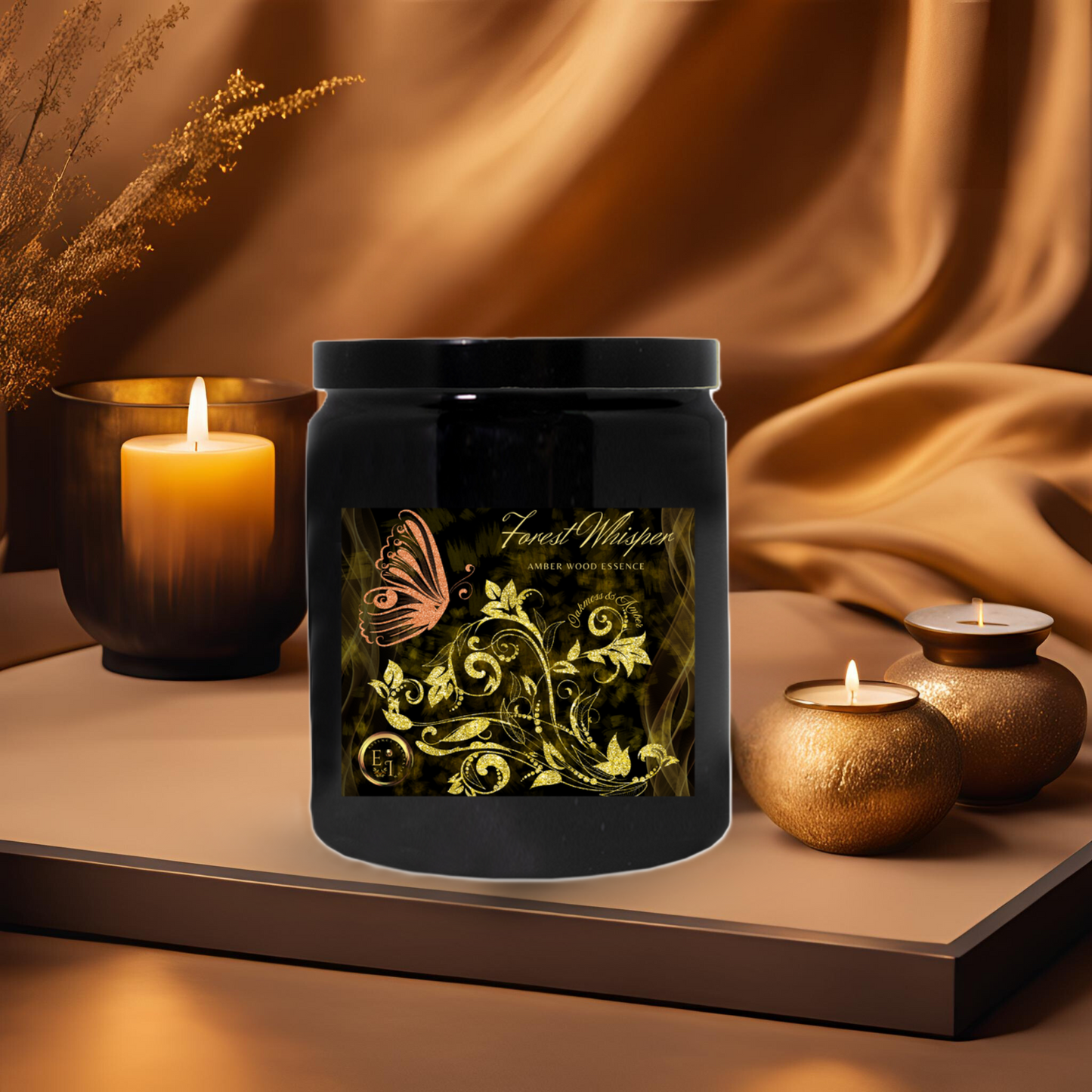 Forest Whisper Amber Wood Essence | Oakmoss + Amber | Ceramic Candle
