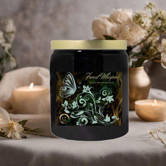 Forest Whisper Desert Serenity | Cactus Flower + Jade | Ceramic Candle