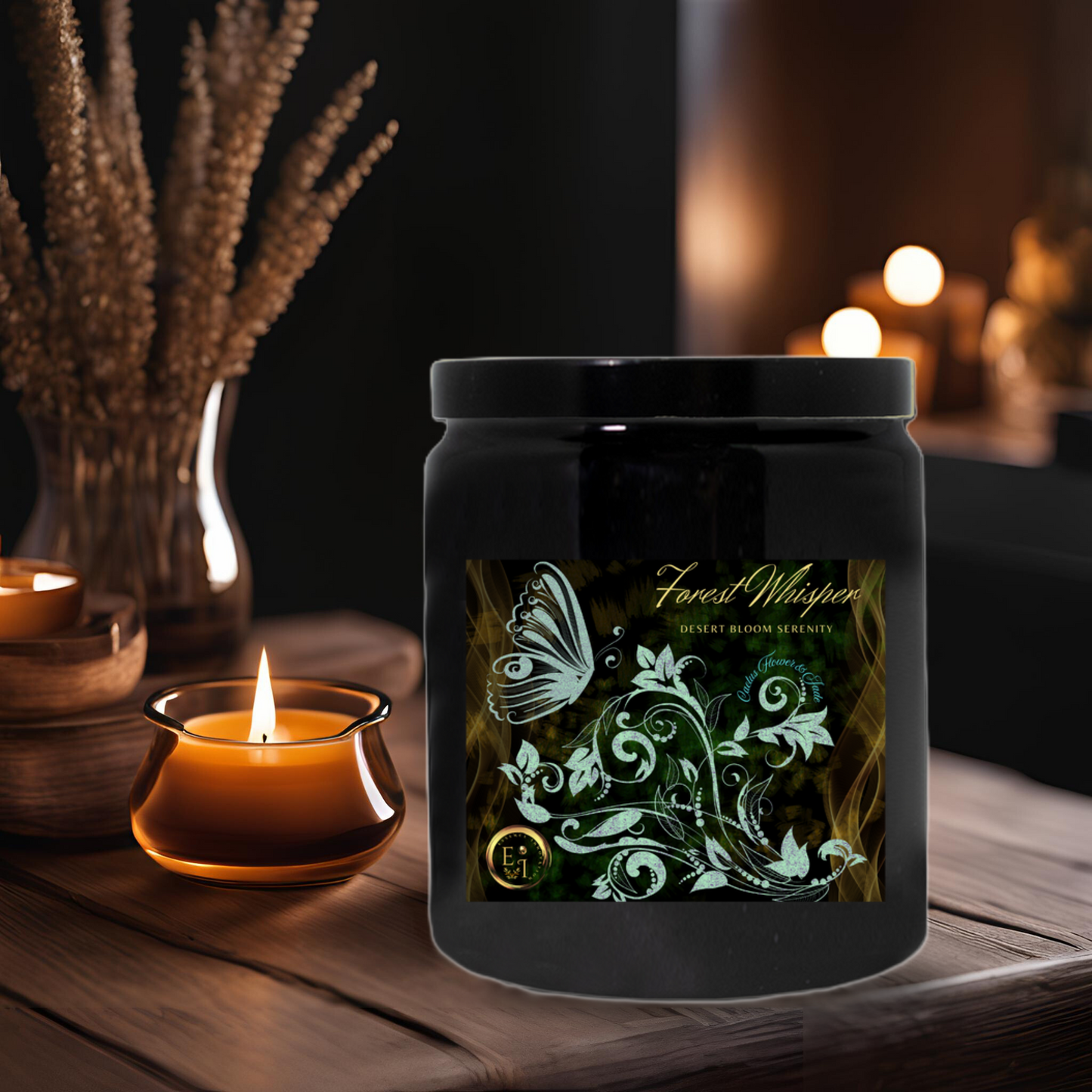 Forest Whisper Desert Serenity | Cactus Flower + Jade | Ceramic Candle