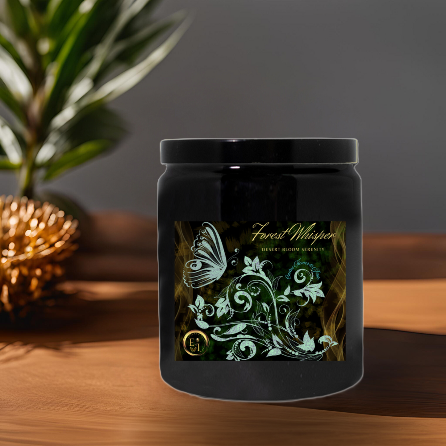 Forest Whisper Desert Serenity | Cactus Flower + Jade | Ceramic Candle