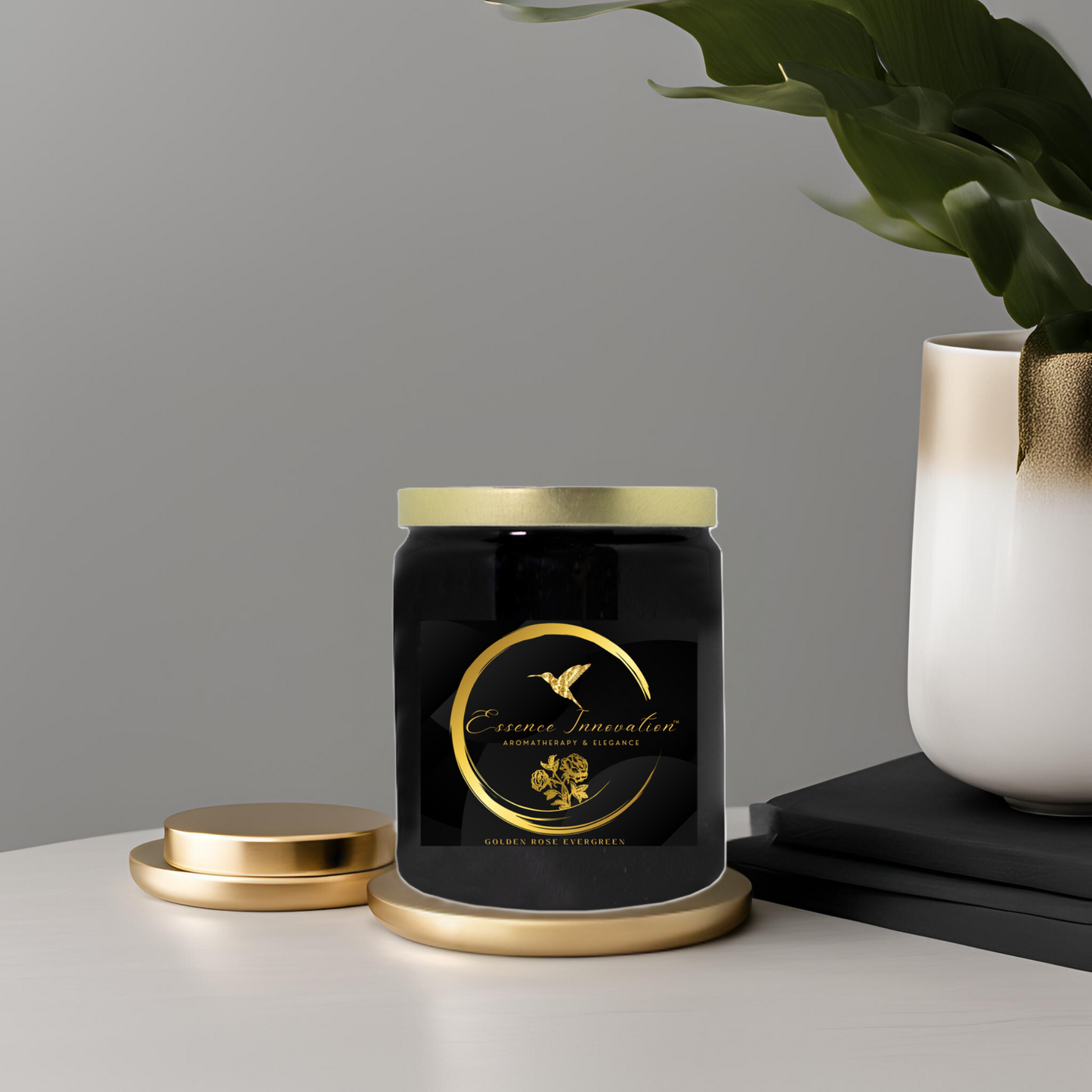 Golden Rose Tranquility | White Sage + Lavender | Luxe Ceramic Candle 9oz
