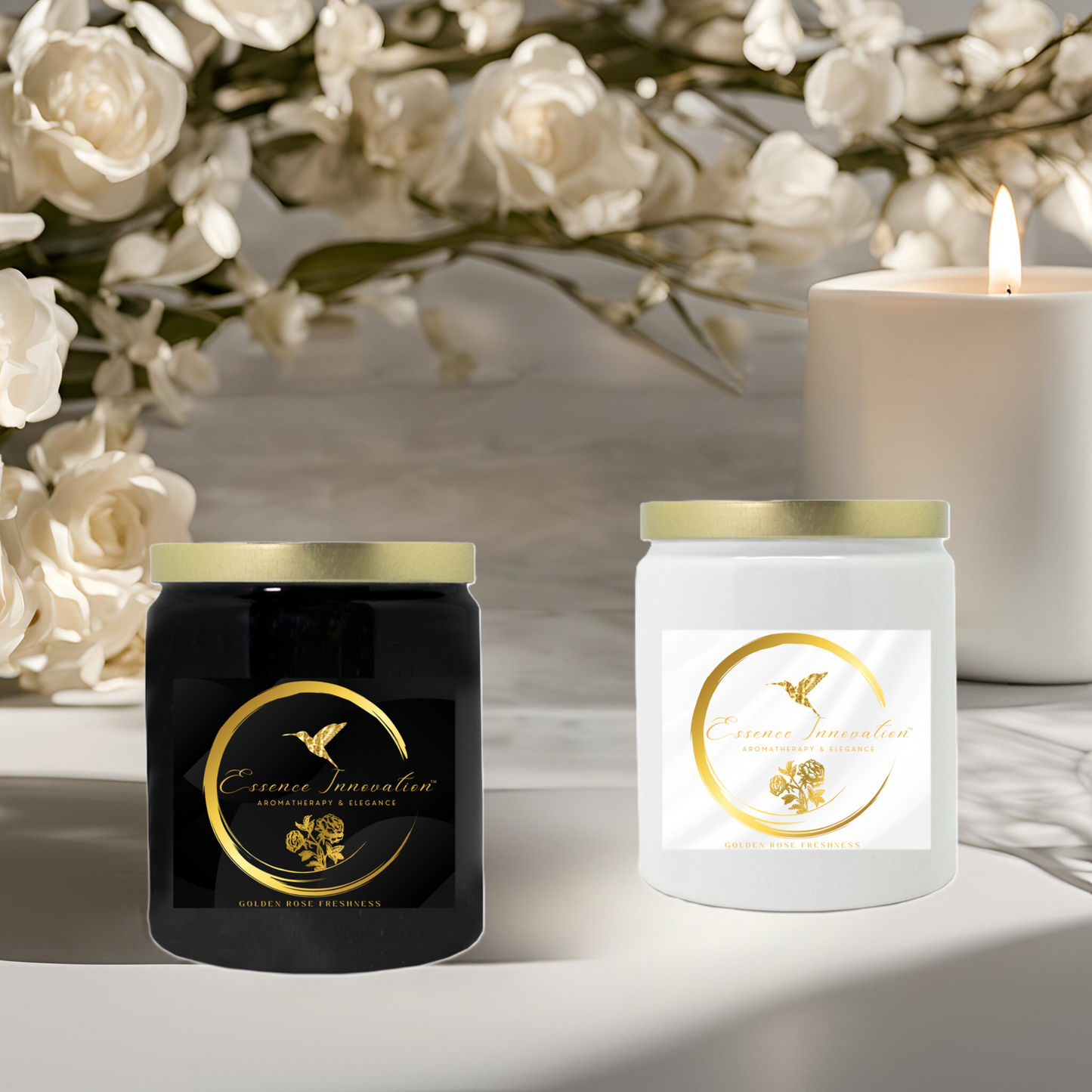 Golden Rose Serenity | Cactus Flower + Jade | Luxe Ceramic Candle 9oz