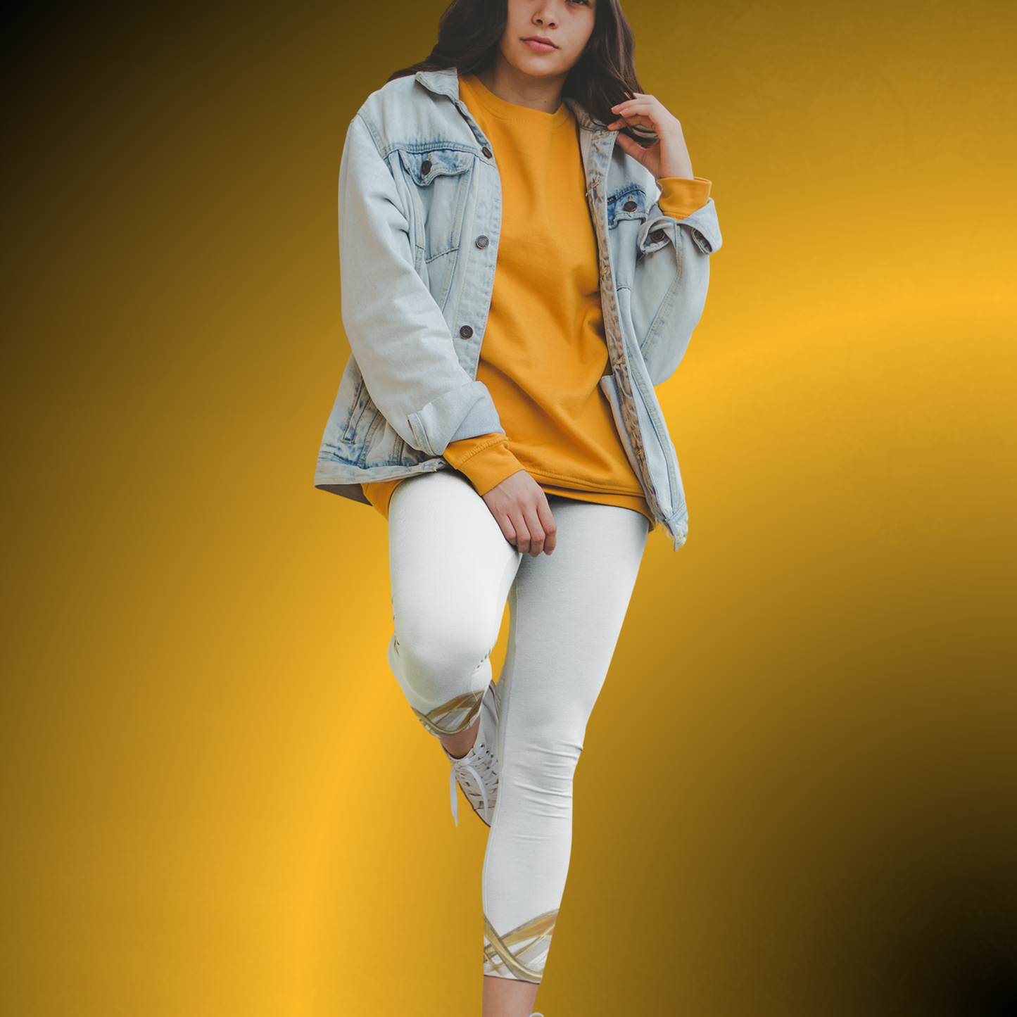White Casual Leggings for Women | Silky Stretch Mid Rise Leggings | Seek More Premium VI