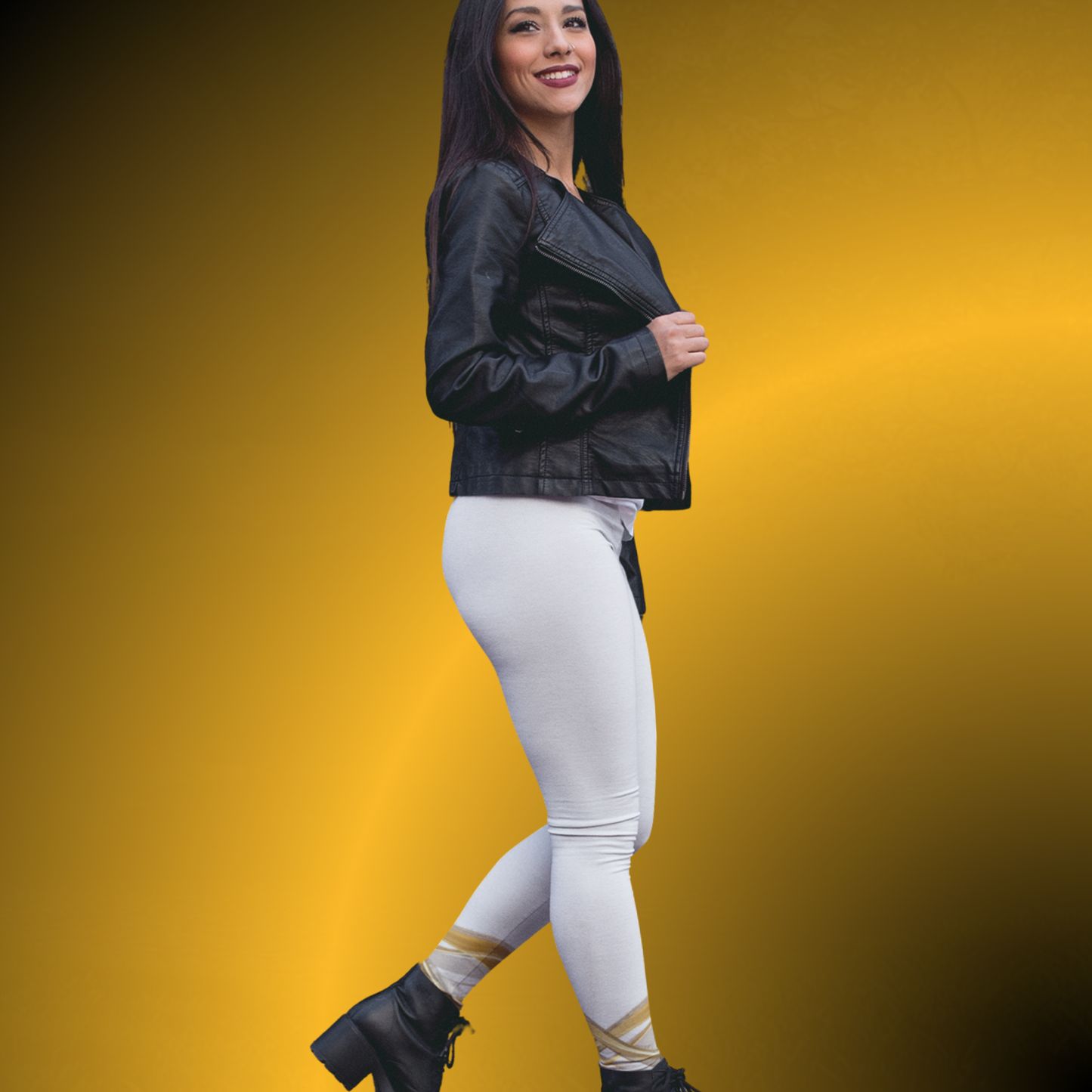 White Casual Leggings for Women | Silky Stretch Mid Rise Leggings | Seek More Premium VI