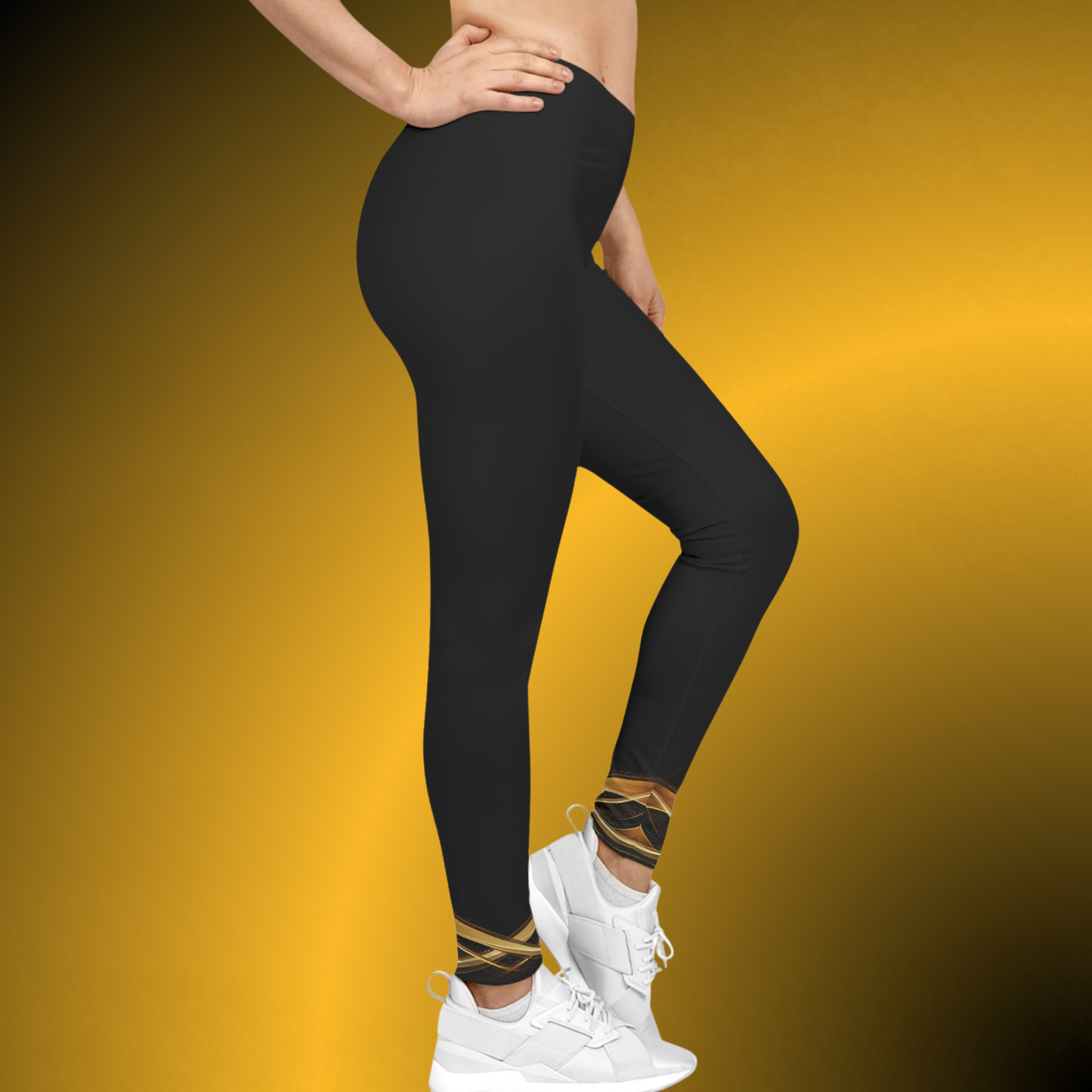 Black Casual Leggings for Women | Silky Stretch Mid Rise Leggings | Seek More Premium VII