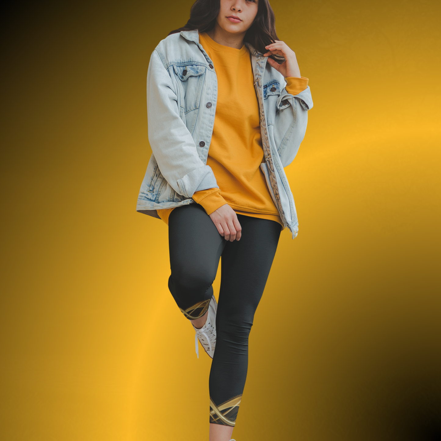 Black Casual Leggings for Women | Silky Stretch Mid Rise Leggings | Seek More Premium VII