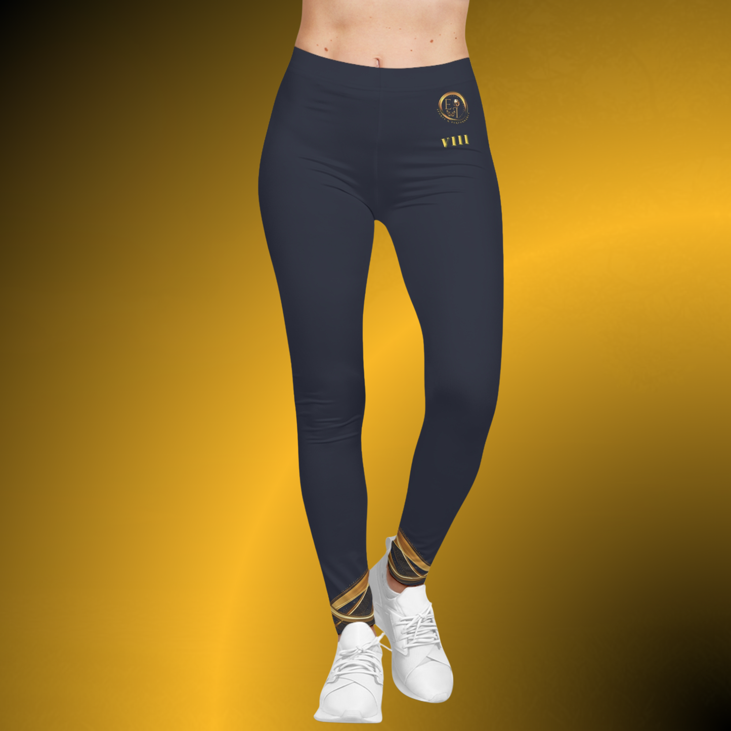 Navy Casual Leggings for Women | Silky Stretch Mid Rise Leggings | Seek More Premium VIII