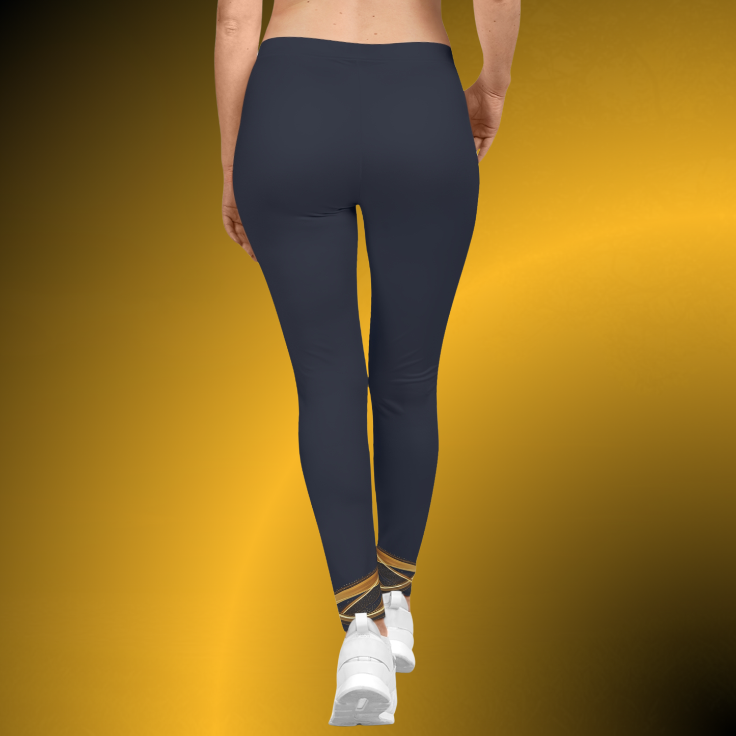 Navy Casual Leggings for Women | Silky Stretch Mid Rise Leggings | Seek More Premium VIII