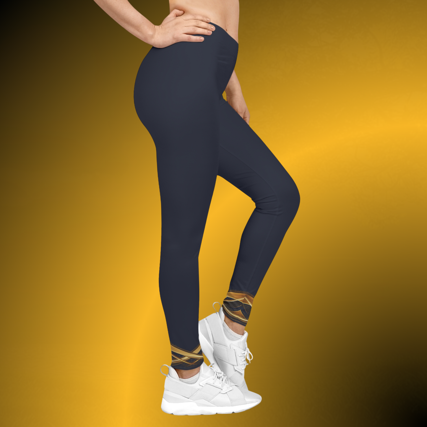 Navy Casual Leggings for Women | Silky Stretch Mid Rise Leggings | Seek More Premium VIII