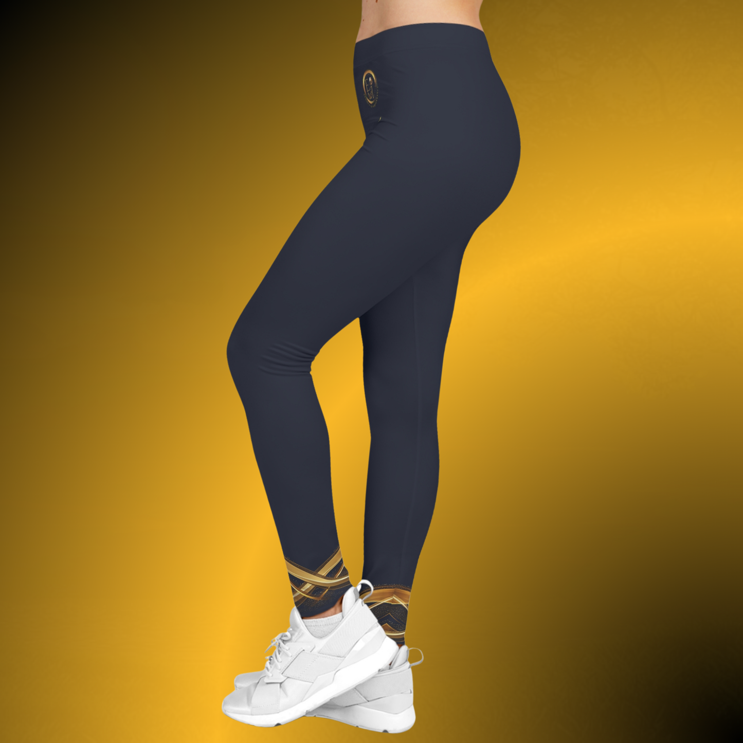 Navy Casual Leggings for Women | Silky Stretch Mid Rise Leggings | Seek More Premium VIII