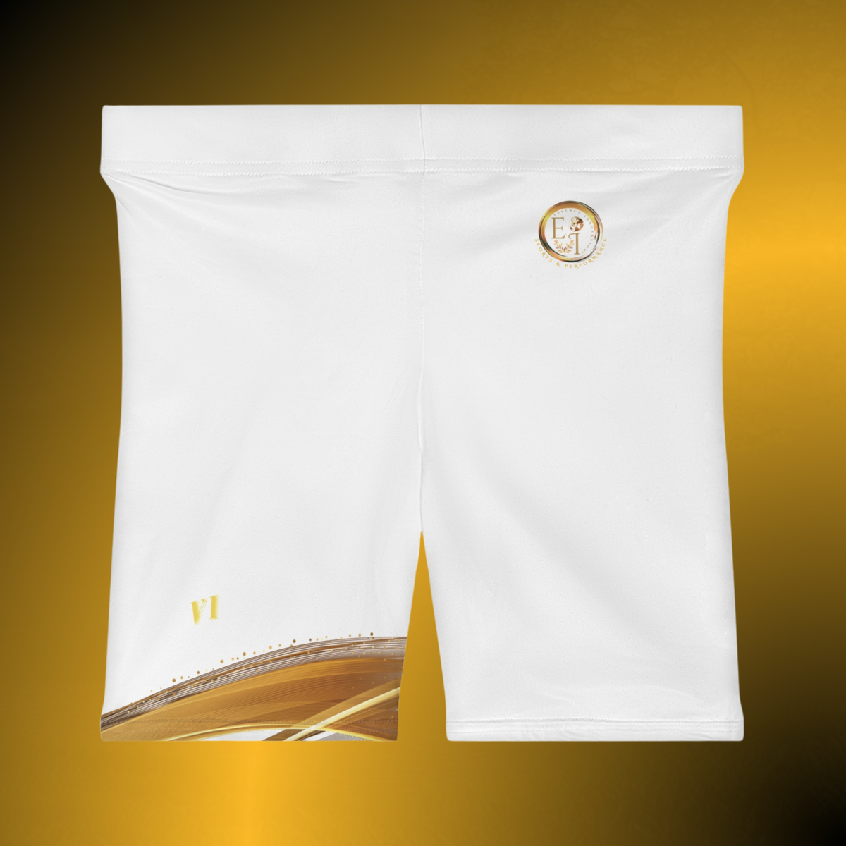 VI White Women’s Mid-Rise Biker Shorts