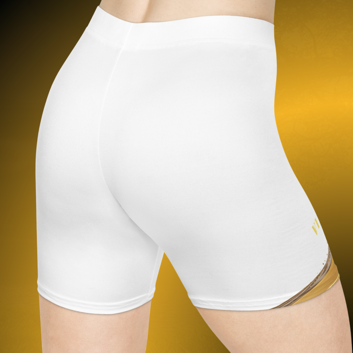 VI White Women’s Mid-Rise Biker Shorts