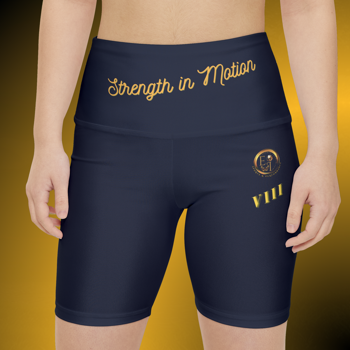 Strength In Motion VIII Navy Compression Biker Shorts
