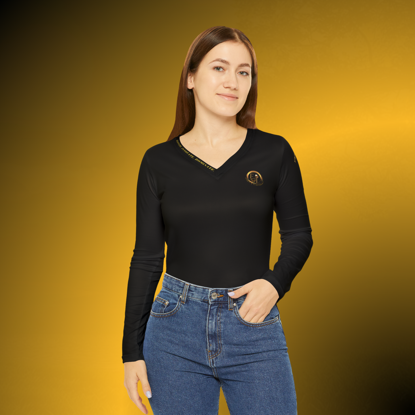 Momentum Performance V-Neck Black VII