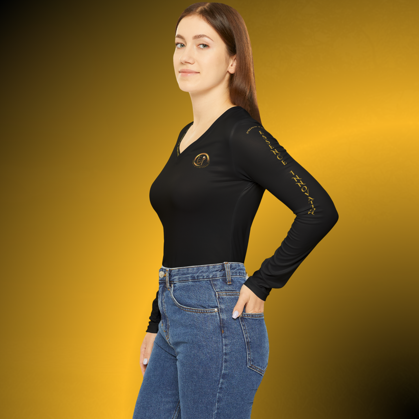 Momentum Performance V-Neck Black VII