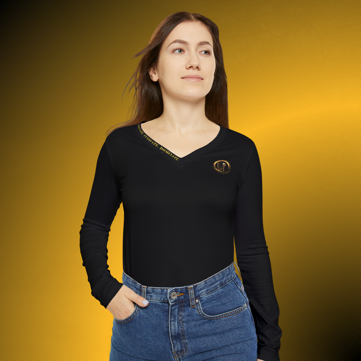 Momentum Performance V-Neck Black VII
