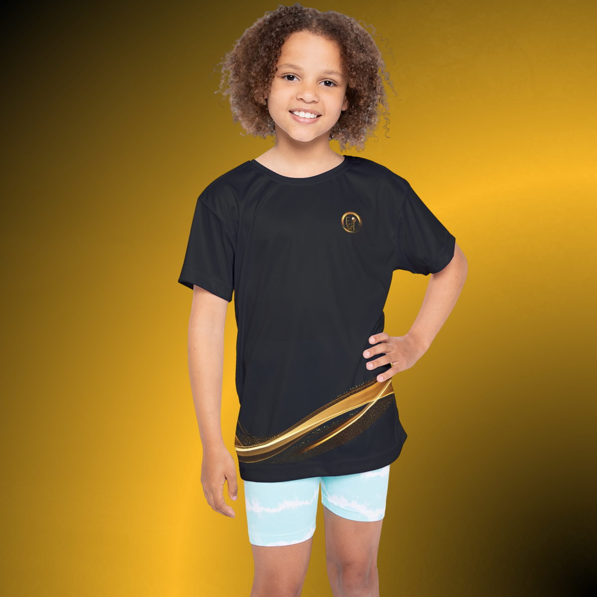 Elite Girls Jersey VII – Black Youth Performance Tee
