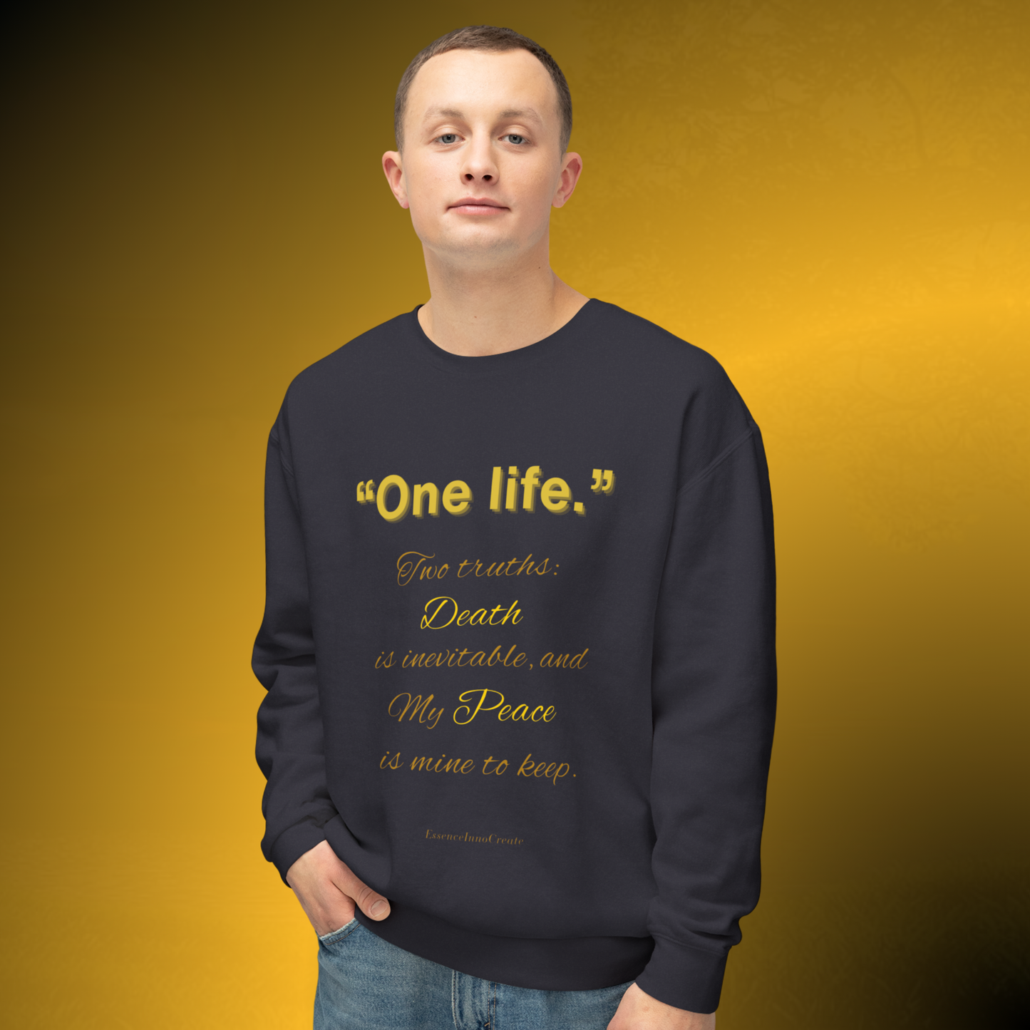 One Life Two Truths Crewneck Sweatshirt – Minimal Quote Pullover