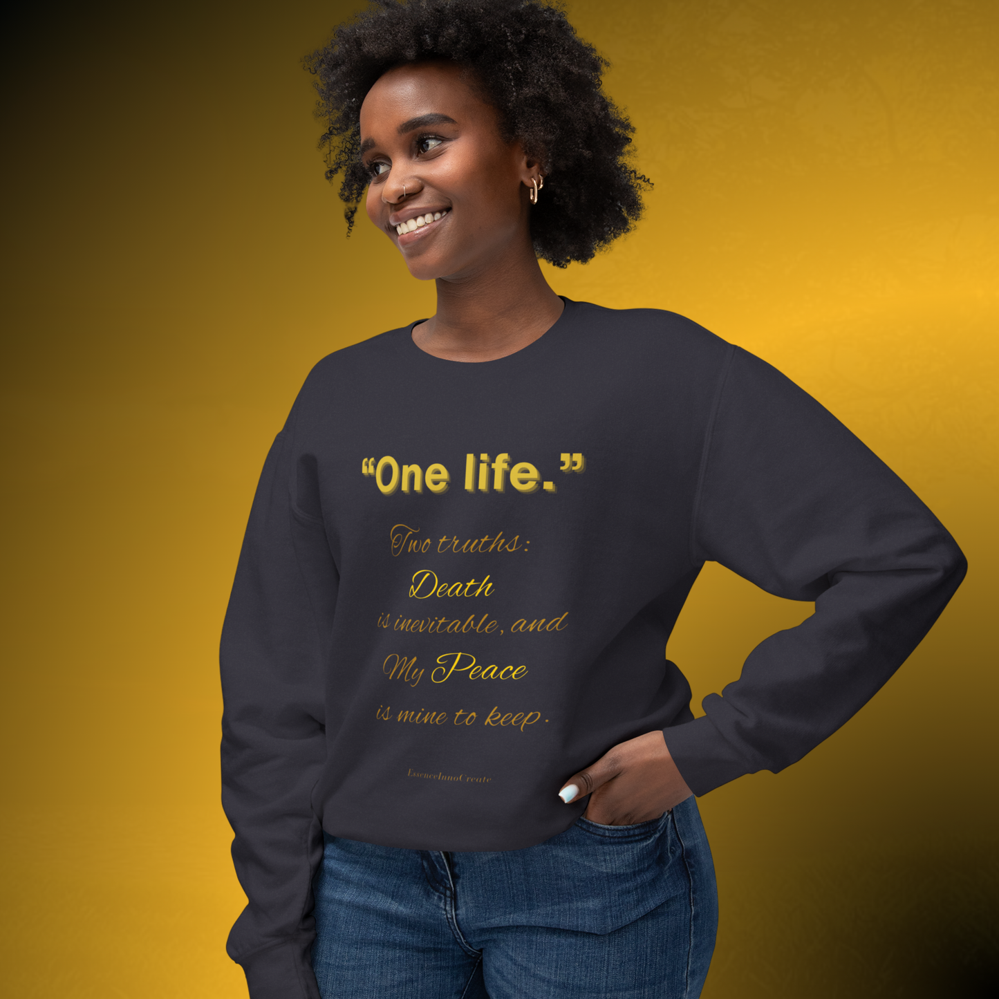 One Life Two Truths Crewneck Sweatshirt – Minimal Quote Pullover