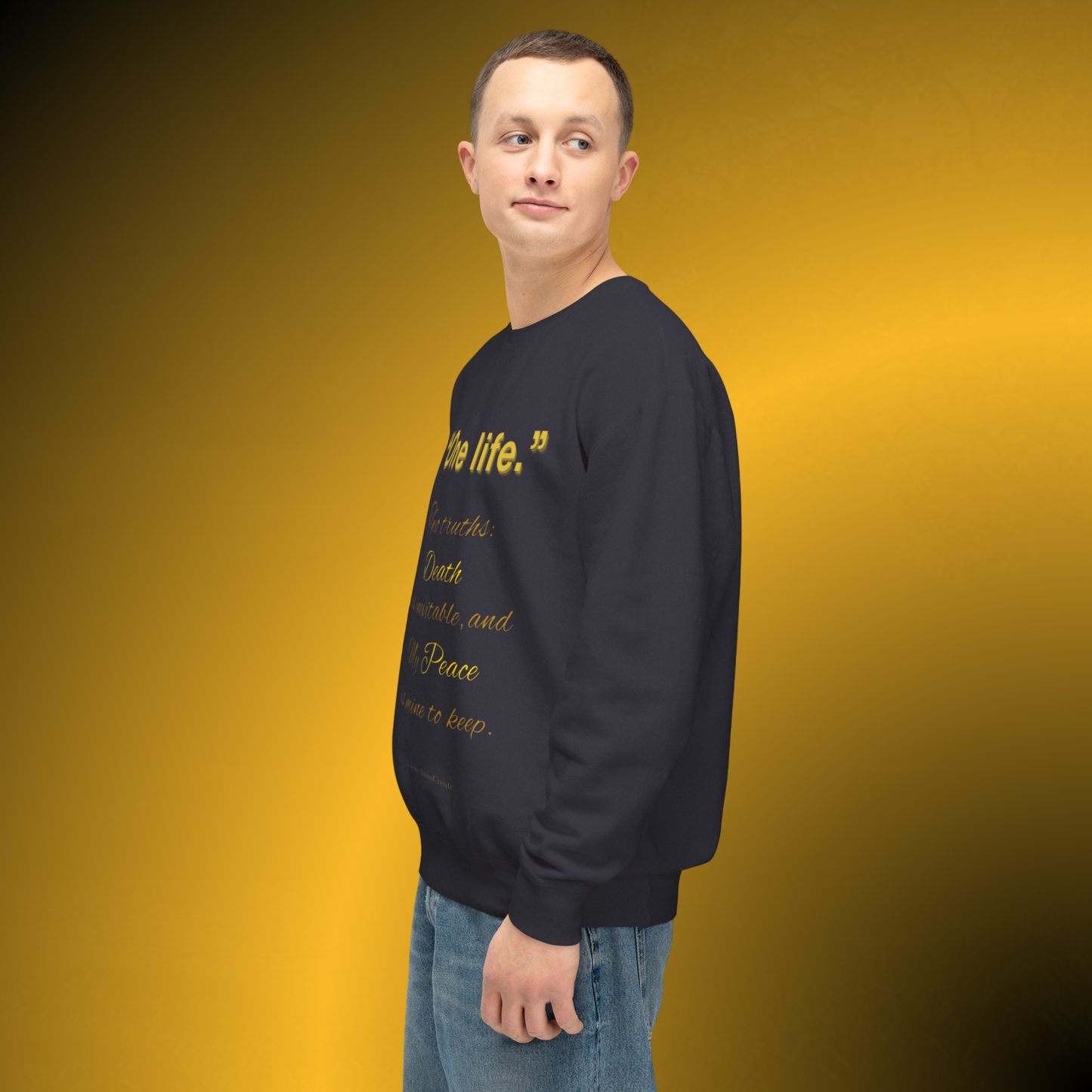 One Life Two Truths Crewneck Sweatshirt – Minimal Quote Pullover