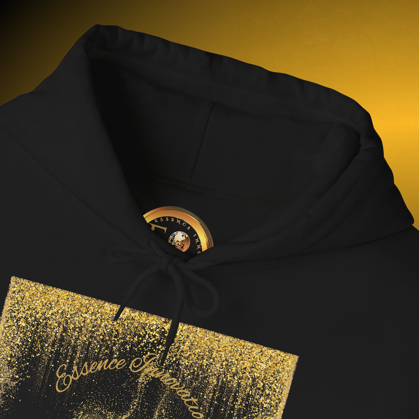 Design Meets Soul Hoodie – Gold Graphic Streetwear Hoodie