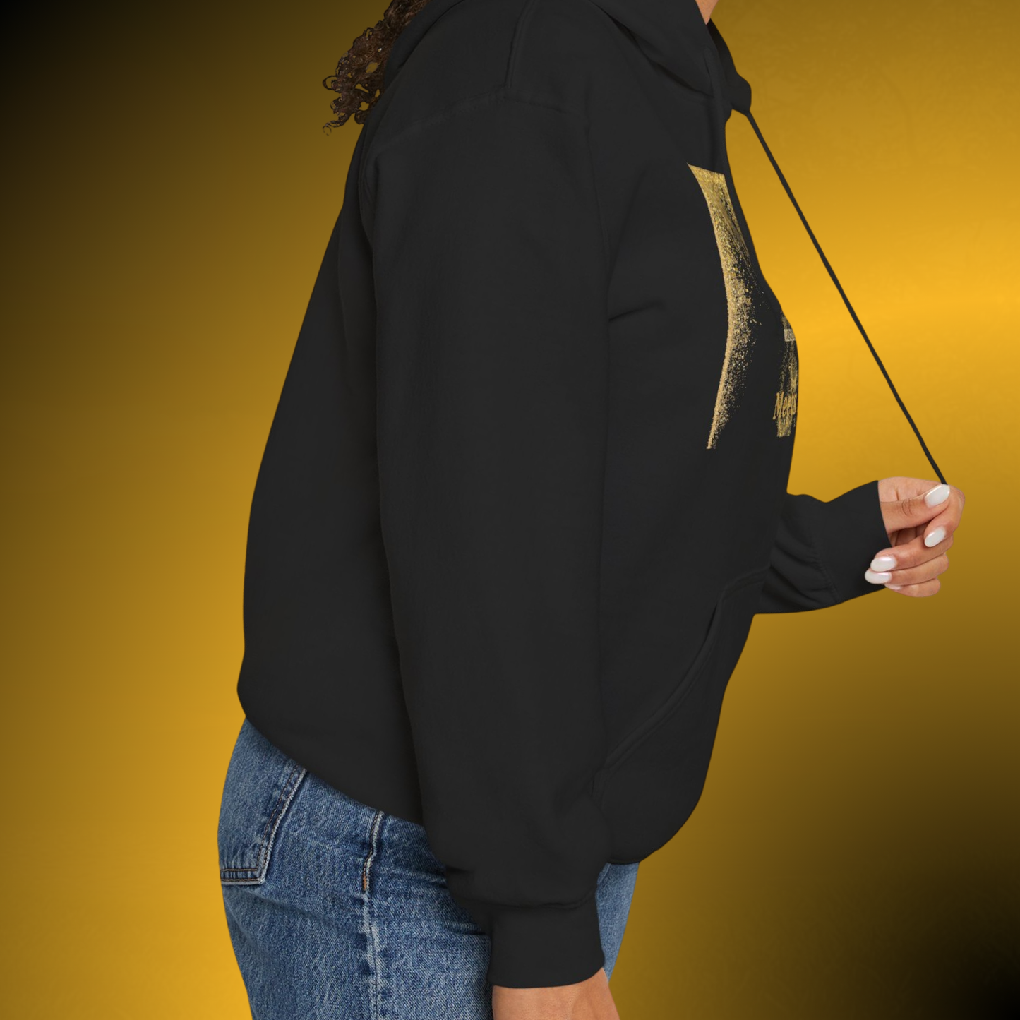 Design Meets Soul Hoodie – Gold Graphic Streetwear Hoodie