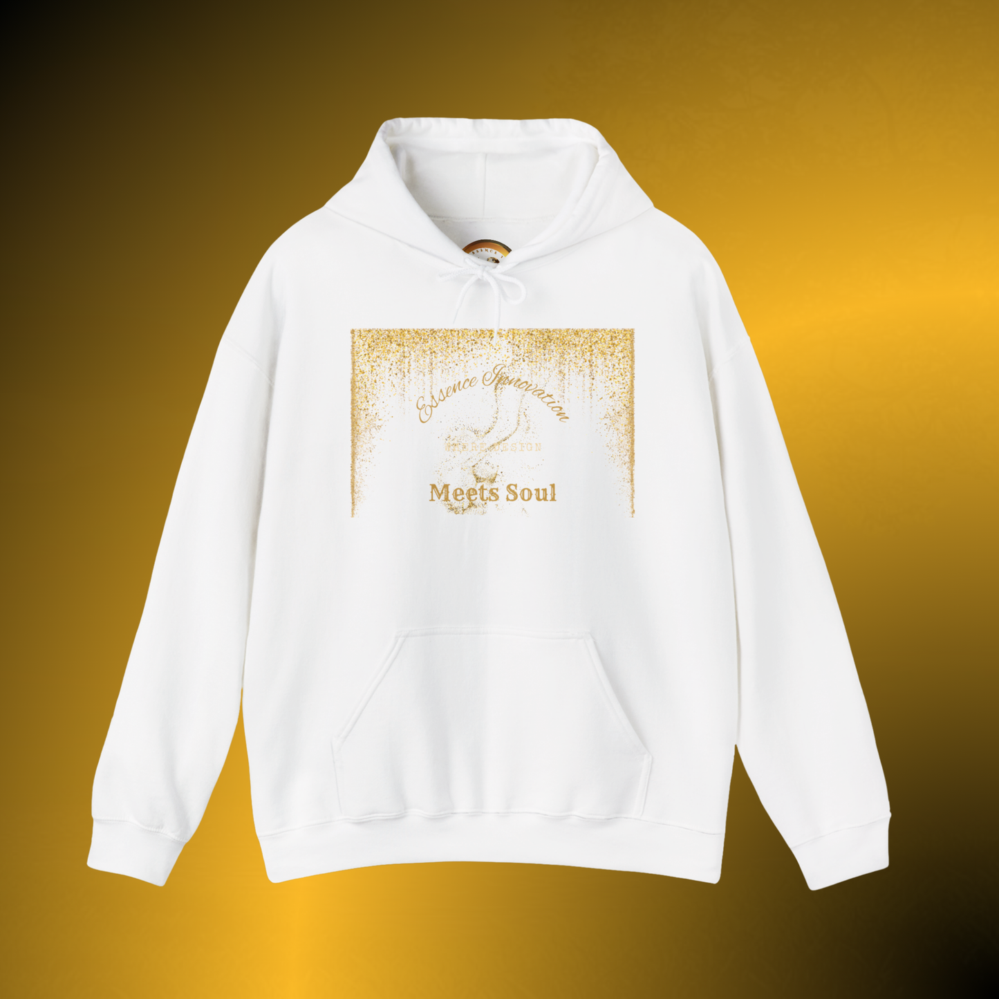 Design Meets Soul Hoodie – Gold Graphic Streetwear Hoodie