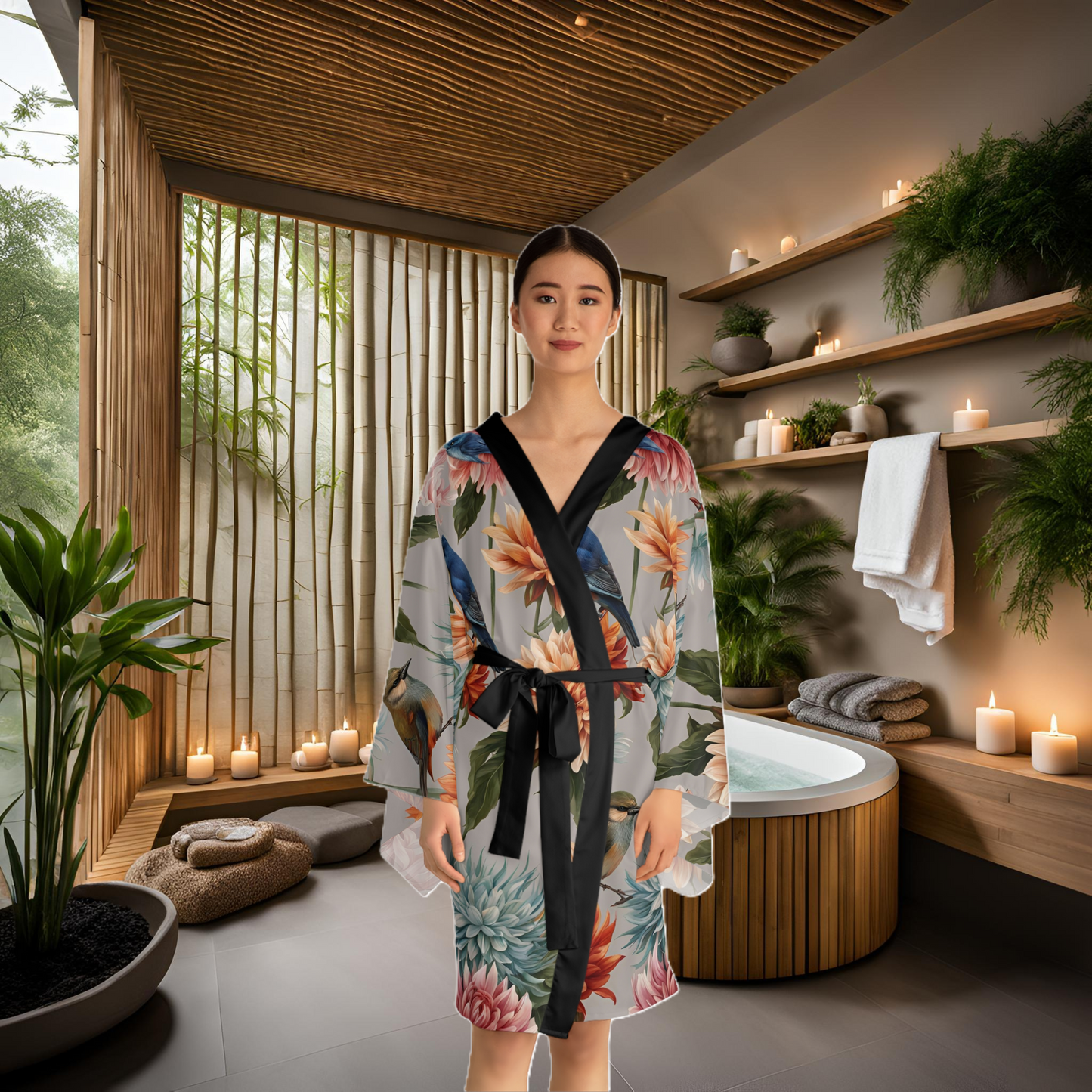 |Serenity Garden Kimono Robe | EI Fashion Apparel