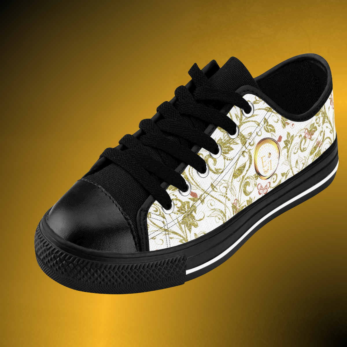 Bohemian Butterfly | Noir Edition Low-Top Sneakers | Luxury Streetwear
