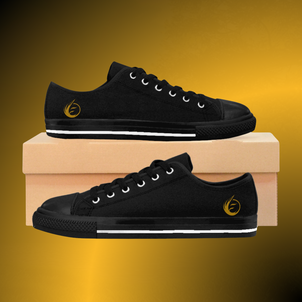 Women’s Essence Core Canvas Low Tops – Noir Edition