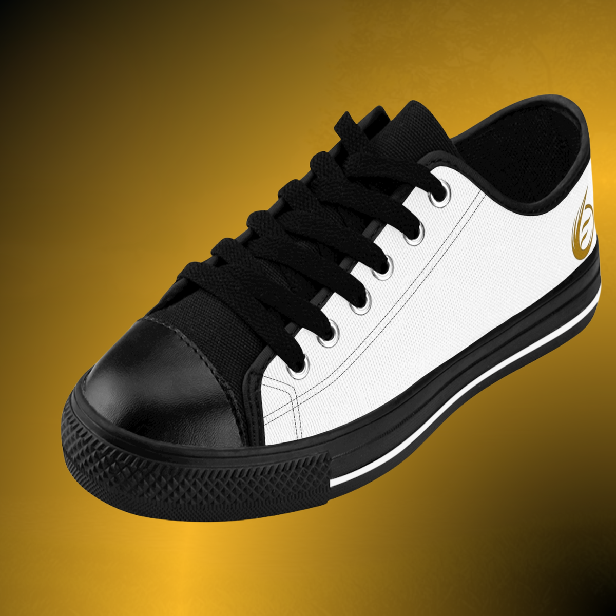 Women’s Essence Core Canvas Low Tops – Blanc Noir Edition