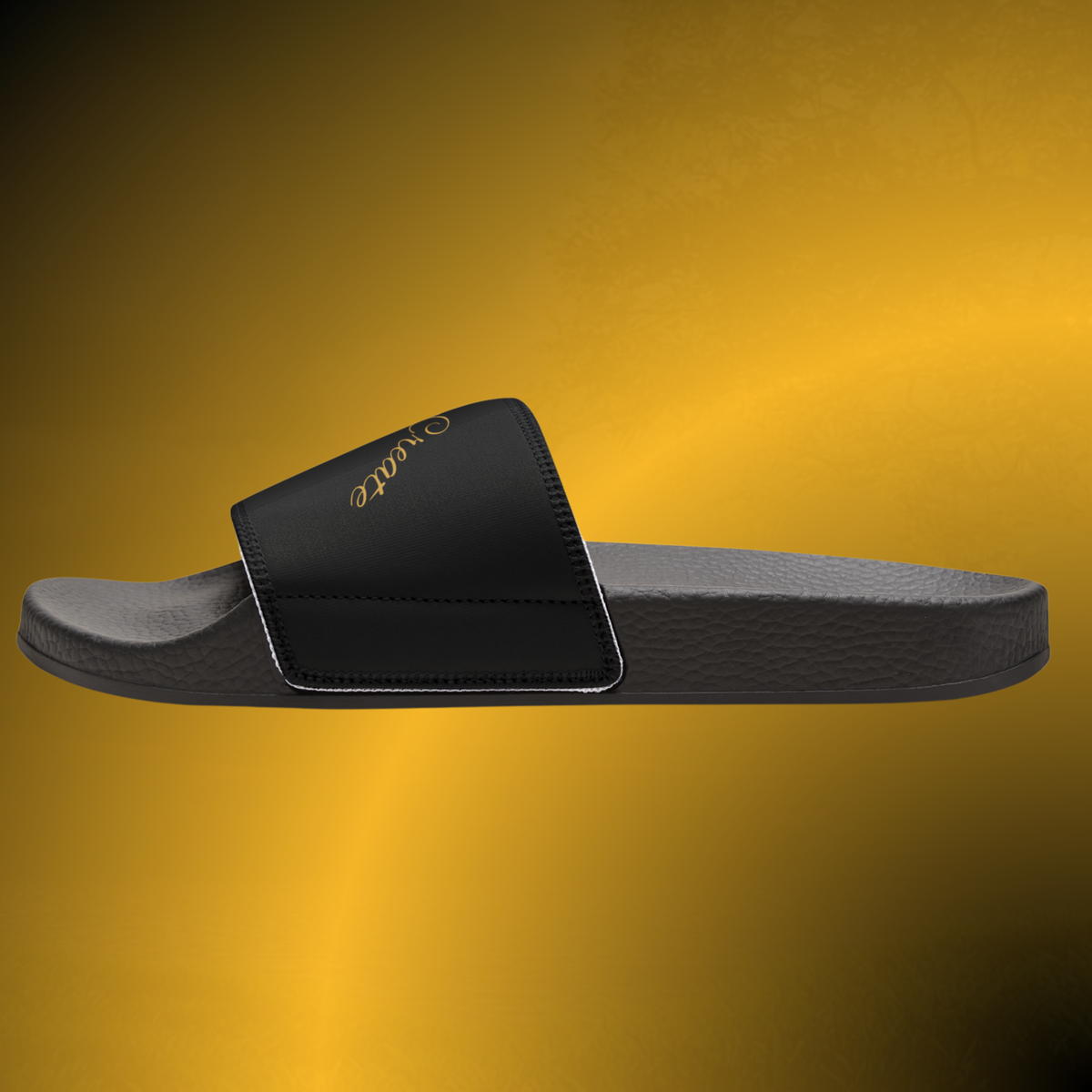 Essence Core Men’s Black Slide Sandals – Black on Black Comfort Slides