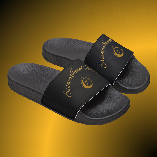 Essence Core Women’s Black Slide Sandals – Black on Black Comfort Slides
