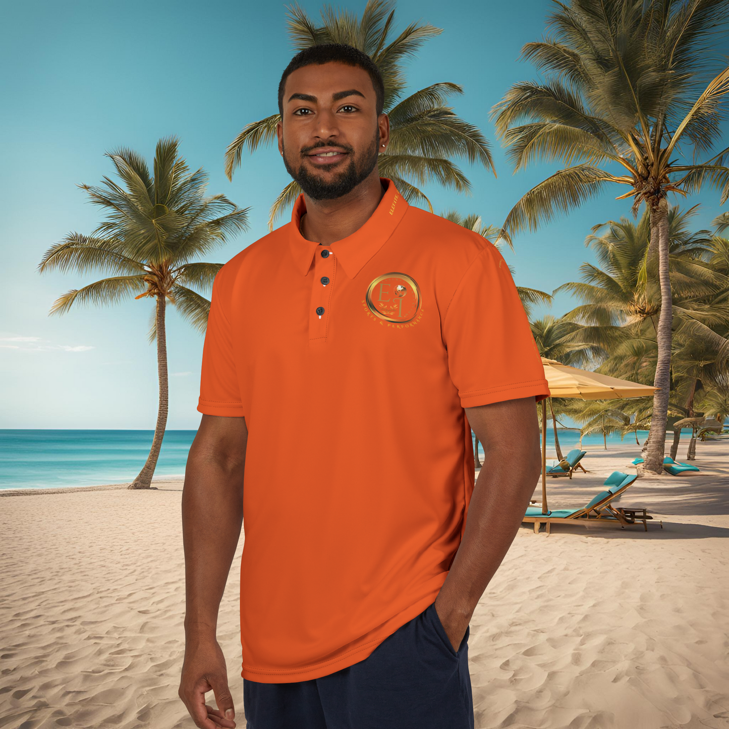 Seek More Elevation XI | Unisex Performance Polo Orange | EI Sports