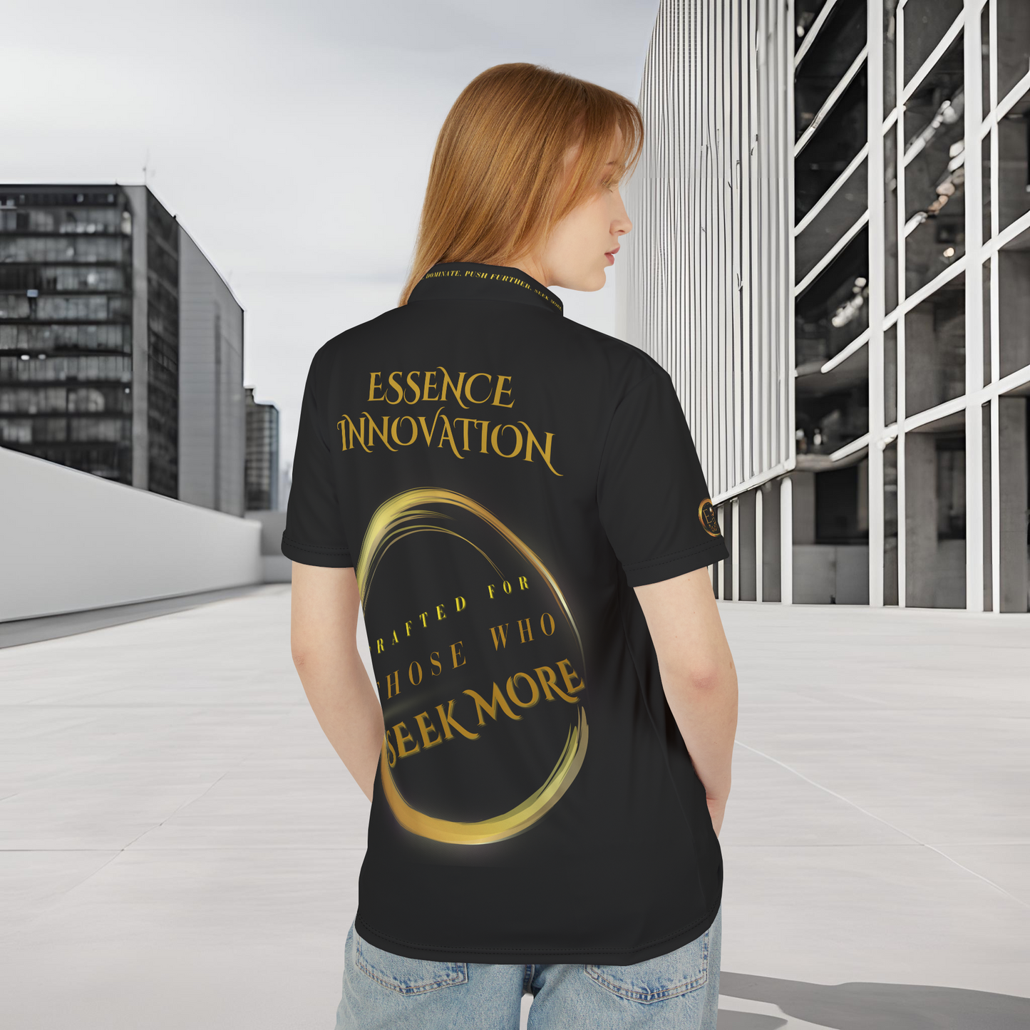 Seek More Elevation VII | Unisex Performance Polo Black | EI Sports