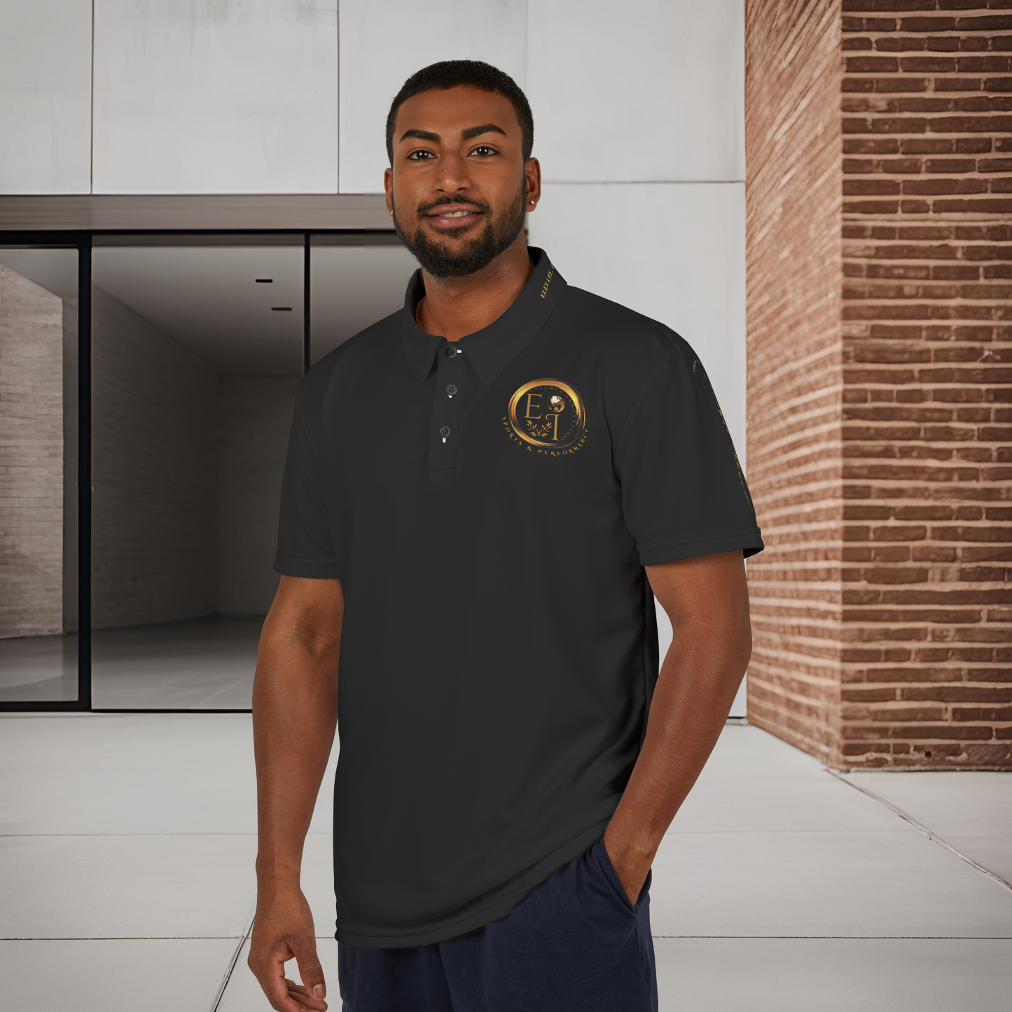 Seek More Elevation VII | Unisex Performance Polo Black | EI Sports