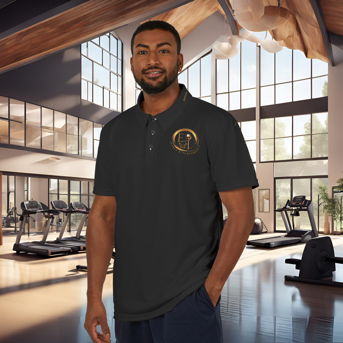 Seek More Elevation VII | Unisex Performance Polo Black | EI Sports