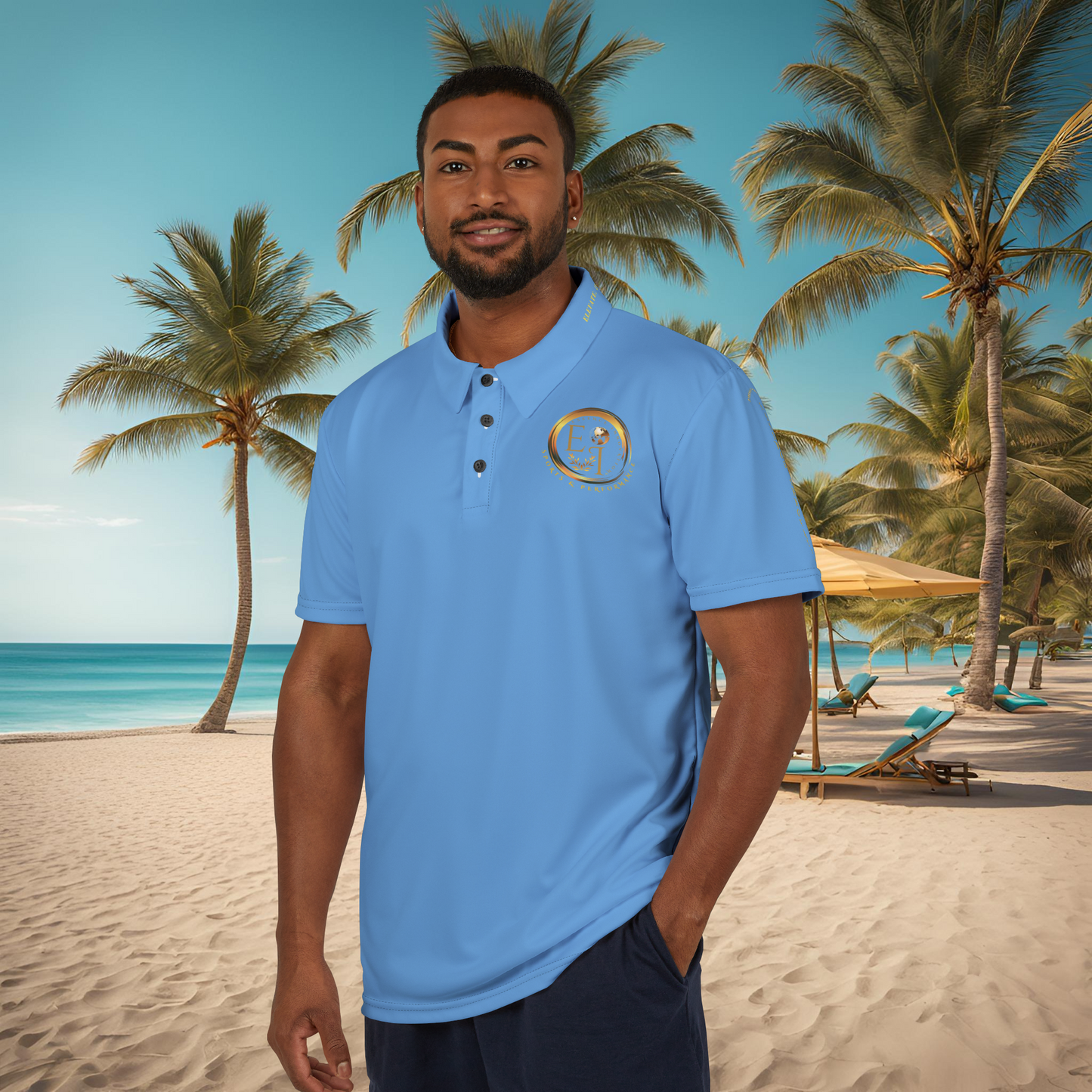 Seek More Elevation XIV | Unisex Performance Polo Light Blue | EI Sports