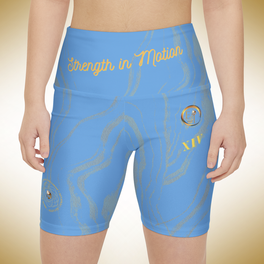 Stripes In Motion XIV | Ladies Workout Shorts | Light Blue