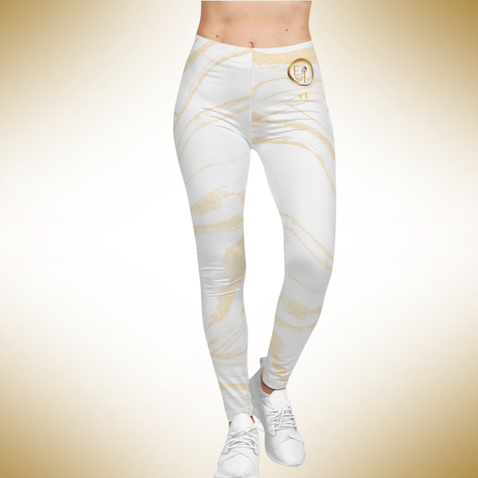 Seek More Striped VI | Women’s Casual Leggings | White