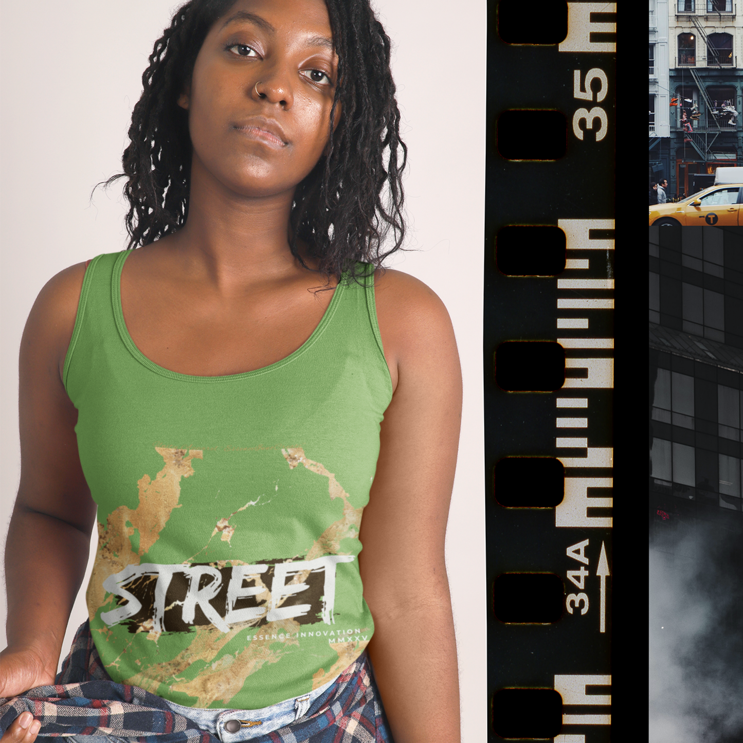 STREET Gold Graffiti XXIV | Unisex Tank Top | Light Green