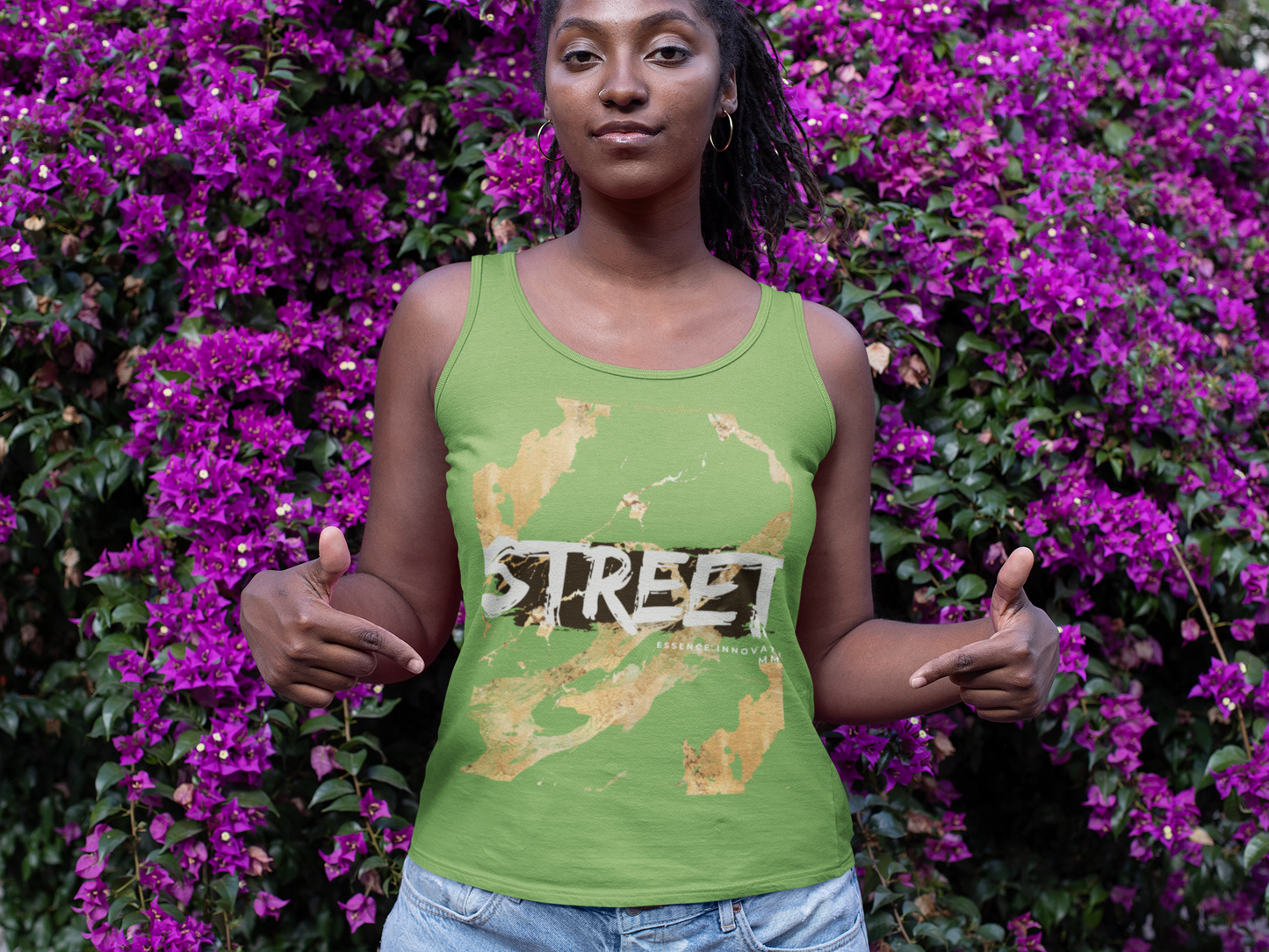 STREET Gold Graffiti XXIV | Unisex Tank Top | Light Green