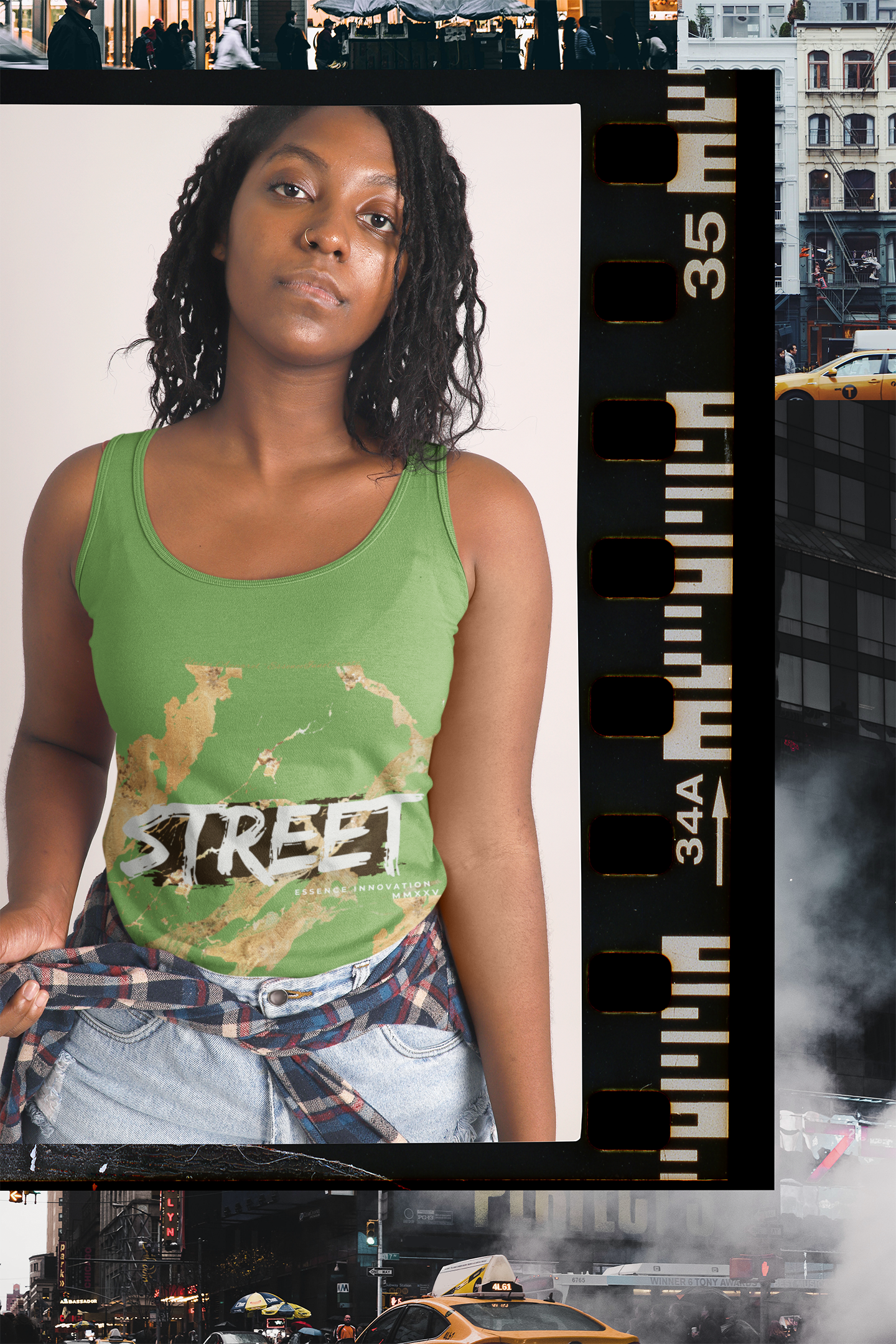 STREET Gold Graffiti XXIV | Unisex Tank Top | Light Green
