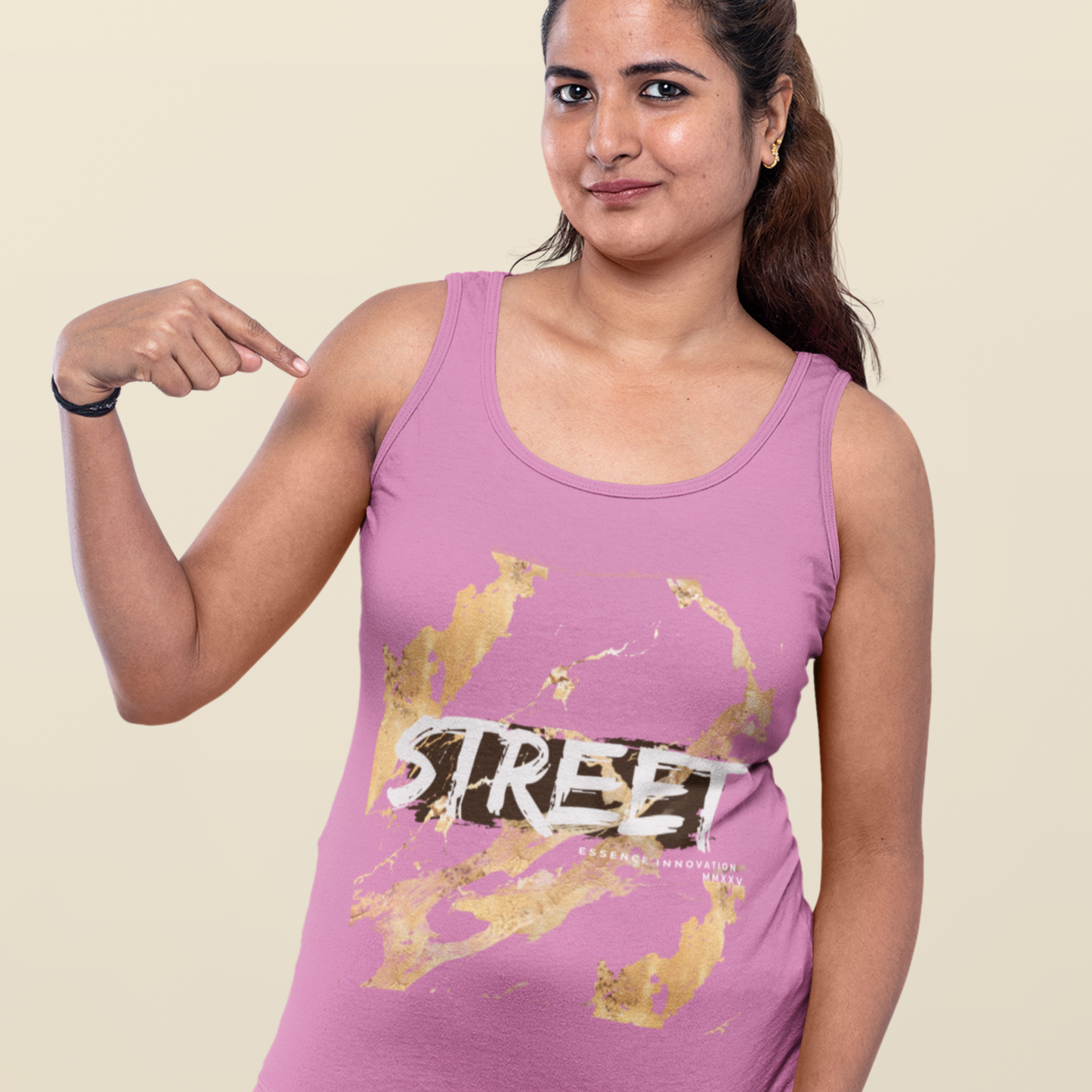 STREET Gold Graffiti XVII | Unisex Tank Top | Light Pink