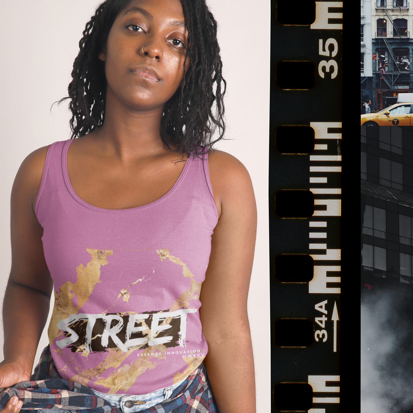 STREET Gold Graffiti XVII | Unisex Tank Top | Light Pink