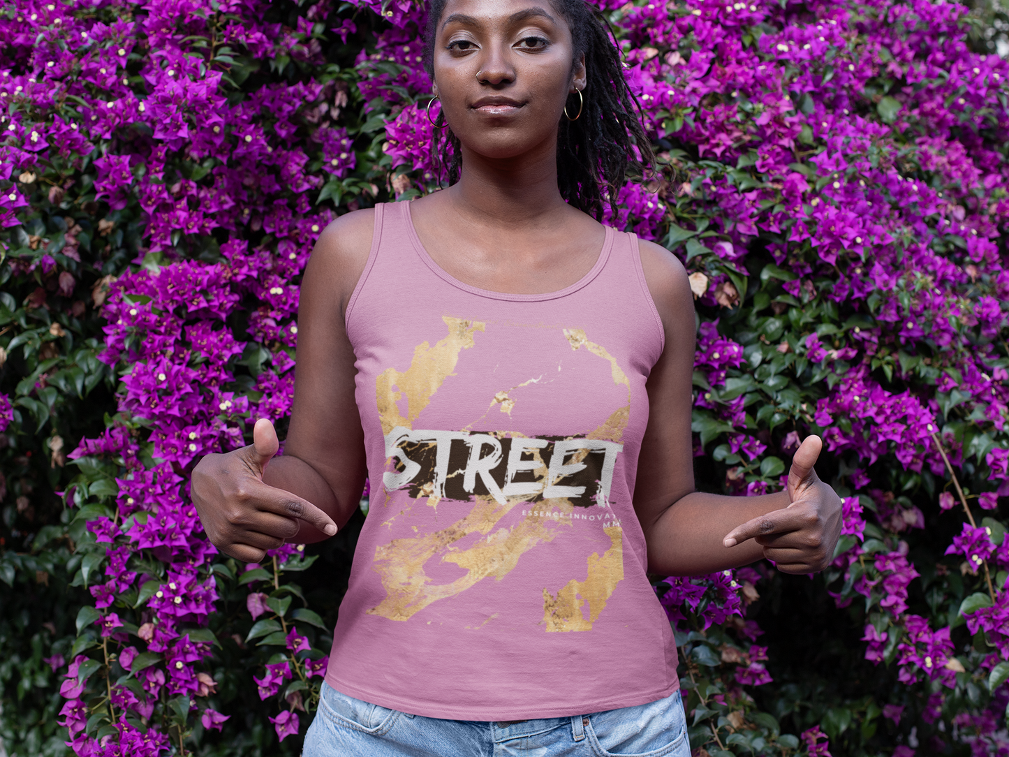 STREET Gold Graffiti XVII | Unisex Tank Top | Light Pink
