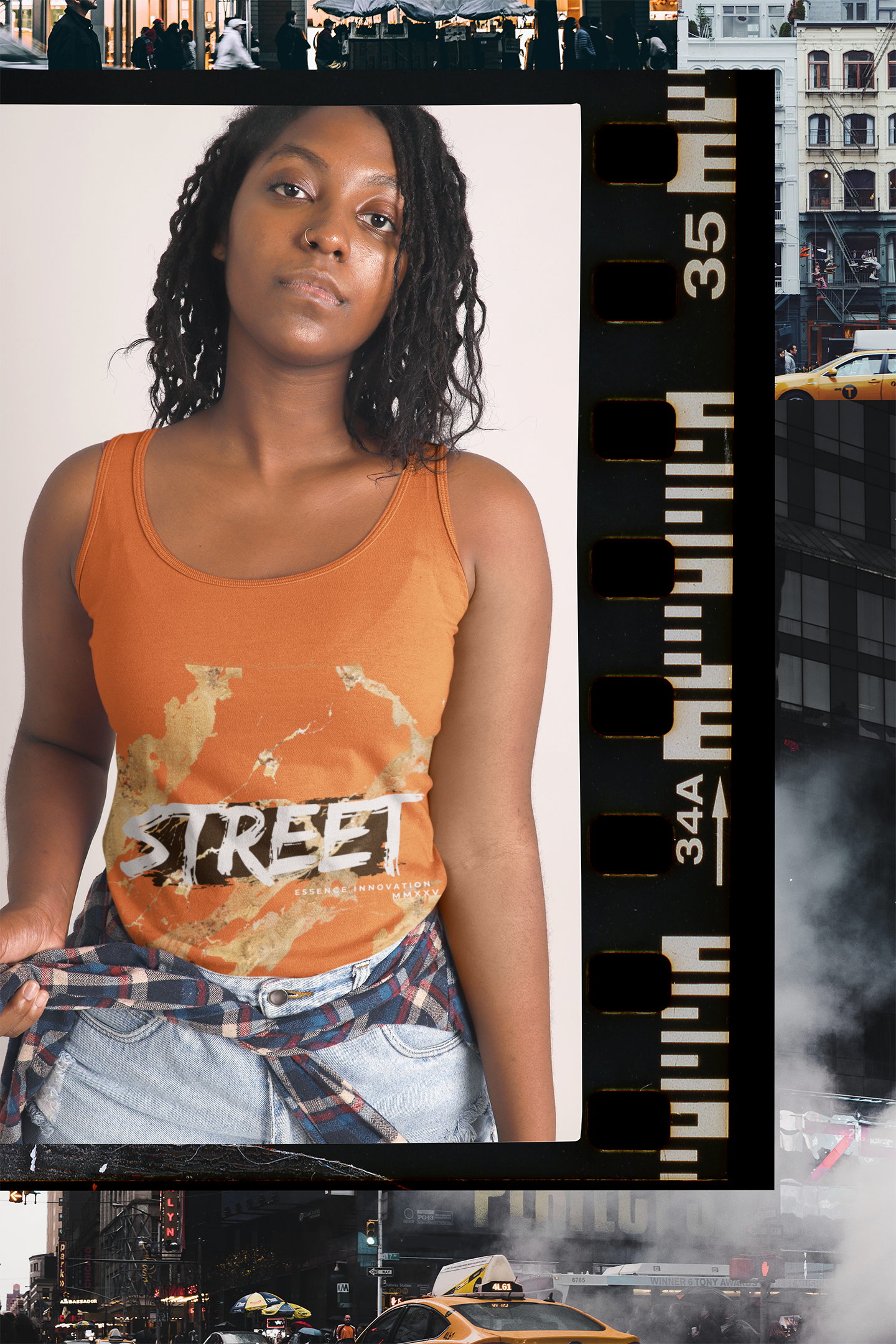 STREET Gold Graffiti XI | Unisex Tank Top | Orange