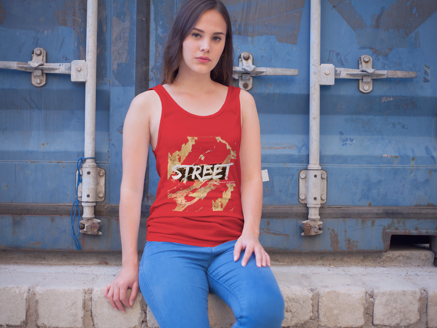 STREET Gold Graffiti IX | Unisex Tank Top | Red