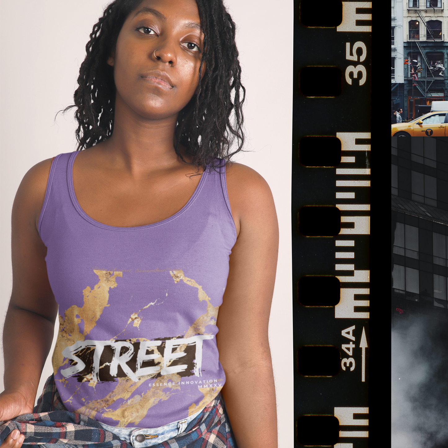 STREET Gold Graffiti XIX | Unisex Tank Top | Soft Purple