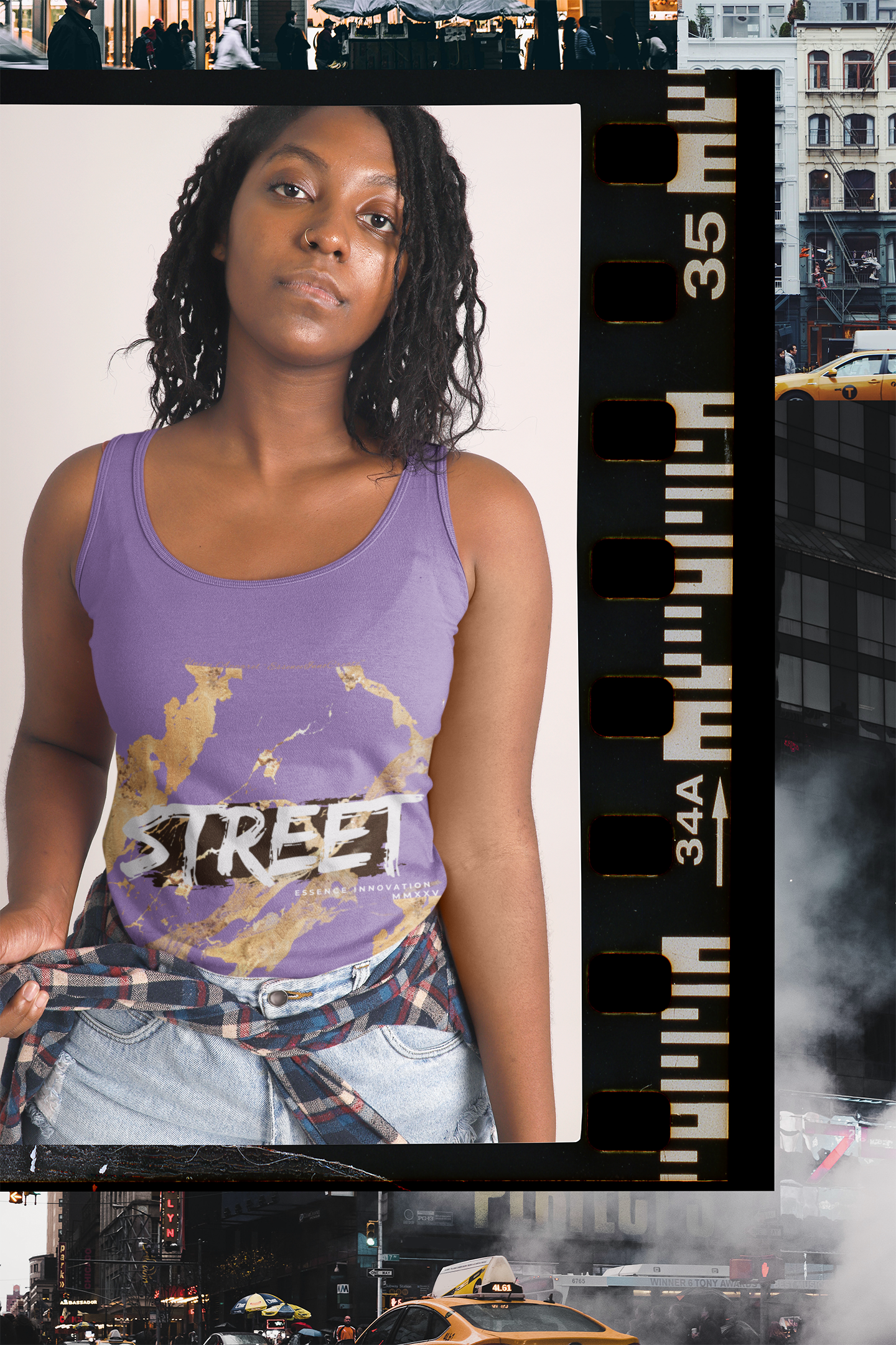 STREET Gold Graffiti XIX | Unisex Tank Top | Soft Purple